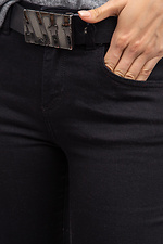 Schwarze, gerade geschnittene Jeans mit mittlerer Leibhöhe  4014283 Foto №5