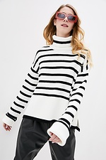 Knitted oversized sweater with stripes with a high neck Sewel 4038283 photo №1