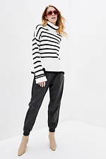 Knitted oversized sweater with stripes with a high neck Sewel 4038283 photo №2
