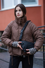 Universal banana belt bag made of black textured leatherette Mamakazala 8038283 photo №2