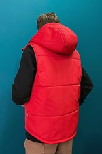 Brown vest with a sintapon with a hood and a zipper GEN 8000284 photo №2