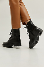 Militärstiefel aus schwarzem, isoliertem Leder HOT 8035284 Foto №4