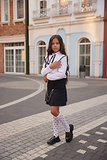 Children's white translucent knee-highs with black dots. M-SOCKS 2040285 photo №2