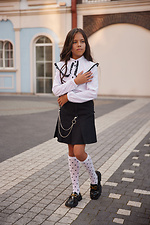 Children's white translucent knee-highs with black dots. M-SOCKS 2040285 photo №5