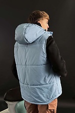 Blue vest with a sintapon with a hood and a zipper GEN 8000285 photo №3