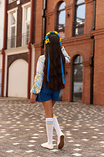 Children's knee-highs, white with yellow and blue stripes. M-SOCKS 2040286 photo №4