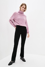 Oversized knitted winter sweater with high collar and wide sleeves  4038286 photo №2