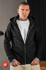 Warme Herren-Strickjacke mit Fleece-Reißverschluss in Schwarz Teamv 8034286 Foto №1