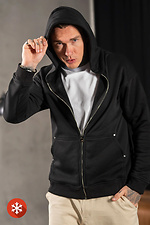Warme Herren-Strickjacke mit Fleece-Reißverschluss in Schwarz Teamv 8034286 Foto №2