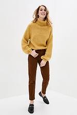Oversized knitted winter sweater with high collar and wide sleeves  4038287 photo №2
