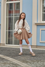 Дитячі білі гольфи з бежевими смужками M-SOCKS 2040288 фото №2