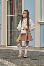 Дитячі білі гольфи з бежевими смужками M-SOCKS 2040288 фото №4