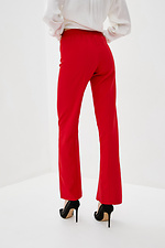 Красные классические брюки ESMA завышенной посадки с разрезами спереди Garne 3038289 фото №3