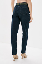 Высокие джинсы слоуч синего цвета 4009289 фото №3