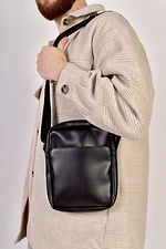 Black leatherette messenger bag with long strap Mamakazala 8038289 photo №1
