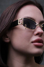 Sunglasses With Piercing Without Iron Gold Without 8049290 photo №6