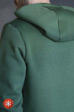 Утепленное мужское худи с принтом "Герб" зеленого цвета Garne 9001290 фото №3