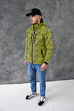 Waterproof windbreaker jacket in yellow patterns with a hood GARD 8011291 photo №2