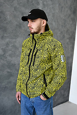 Waterproof windbreaker jacket in yellow patterns with a hood GARD 8011291 photo №3