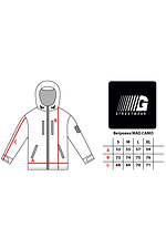 Waterproof windbreaker jacket in yellow patterns with a hood GARD 8011291 photo №7