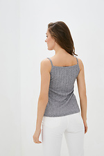 Gray knitted top IRIS with thin straps in an openwork pattern Garne 3038292 photo №2