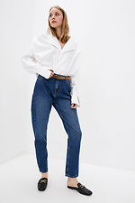 Blaue Slouch-Jeans mit hoher Taille  4009292 Foto №2