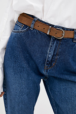 Синие джинсы слоуч с высокой талией  4009292 фото №4