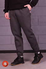 Теплые спортивные штаны на флисе с манжетами GEN 8000292 фото №1