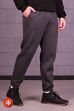 Теплые спортивные штаны на флисе с манжетами GEN 8000292 фото №3