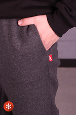 Теплые спортивные штаны на флисе с манжетами GEN 8000292 фото №5