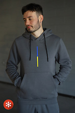 Warm men's thin "Flag_line" with a graphite-colored hood Garne 9001292 photo №1