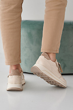 Жіночі кросівки шкіряні весняно-осінні молочні  2505293 фото №6