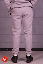 Теплые спортивные штаны на флисе с манжетами в сером цвете GEN 8000293 фото №5