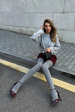 Graue Strumpfhose einfarbig M-SOCKS 2040294 Foto №2