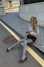 Graue Strumpfhose einfarbig M-SOCKS 2040294 Foto №6