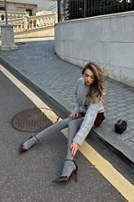 Graue Strumpfhose einfarbig M-SOCKS 2040294 Foto №10