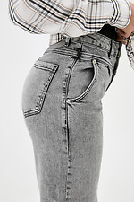 Kurze graue Jeans mit mittlerer Leibhöhe  4009294 Foto №4
