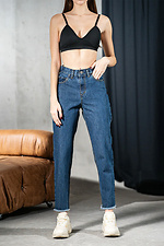 Джинсы мом женские зауженые Denim Mom Синие Teamv 8034294 фото №4