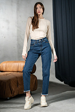 Джинсы мом женские зауженые Denim Mom Синие Teamv 8034294 фото №6