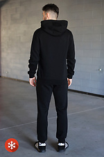 Warm men's thin "Flag_line" with a hood in black Garne 9001294 photo №2