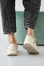 Жіночі кросівки шкіряні весняно-осінні молочні  2505295 фото №4