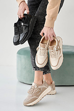 Damskie sneakersy wiosenno-jesienne w mlecznym kolorze  2505295 zdjęcie №9