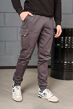 Джинсовые штаны джоггеры на манжетах с накладными карманами GEN 8000295 фото №1