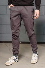 Джинсовые штаны джоггеры на манжетах с накладными карманами GEN 8000295 фото №2