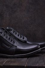 Кожаные зимние ботинки черного цвета 8019295 фото №5