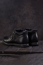Кожаные зимние ботинки черного цвета 8019295 фото №6