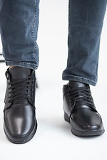Кожаные зимние ботинки черного цвета 8019295 фото №13