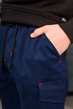 Джинсовые штаны джоггеры на манжетах с накладными карманами GEN 8000296 фото №6