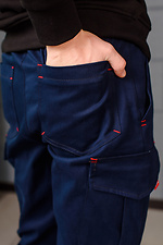 Джинсові штани на манжетах з накладними кишенями GEN 8000296 фото №10