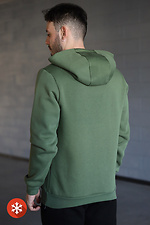 Insulated men's hoodie with hood "I'm Ukrainian" green Garne 9001296 photo №2